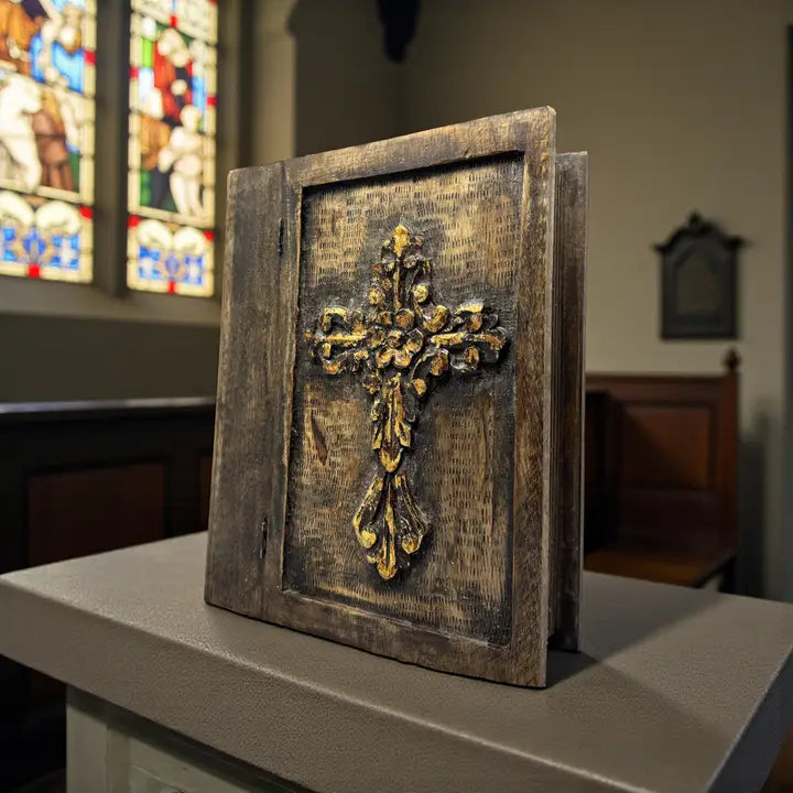 Wood Cross Storage Box