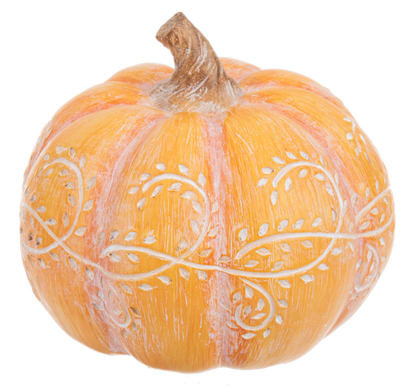 Scroll Work Pumpkin Figurines