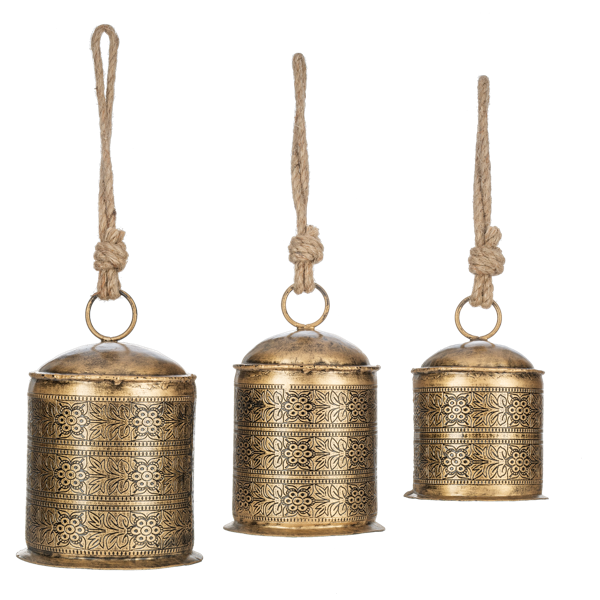 Hammered Gold Bell Set